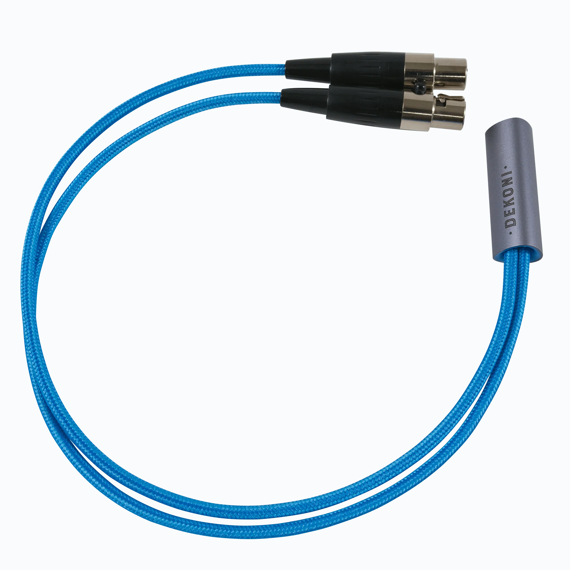 Dekoni Audio Ensemble Postsplit Blue Nylon Woven Jacket Headphone Connectors - Image 2