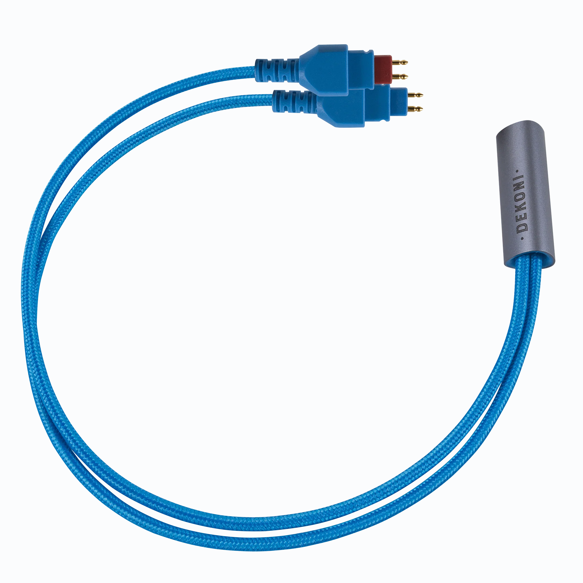 Dekoni Audio Ensemble Postsplit Blue Nylon Woven Jacket Headphone Connectors - Image 3