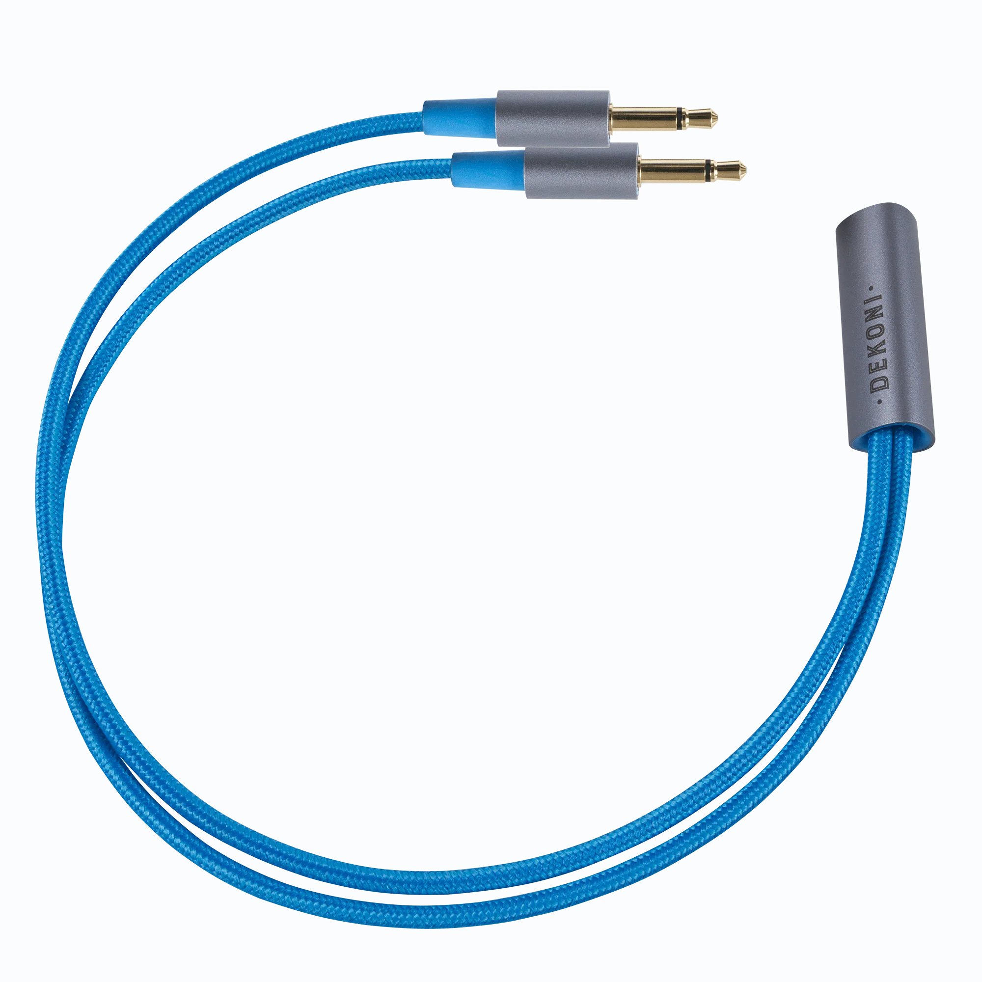 Dekoni Audio Ensemble Postsplit Blue Nylon Woven Jacket Headphone Connectors - Image 6