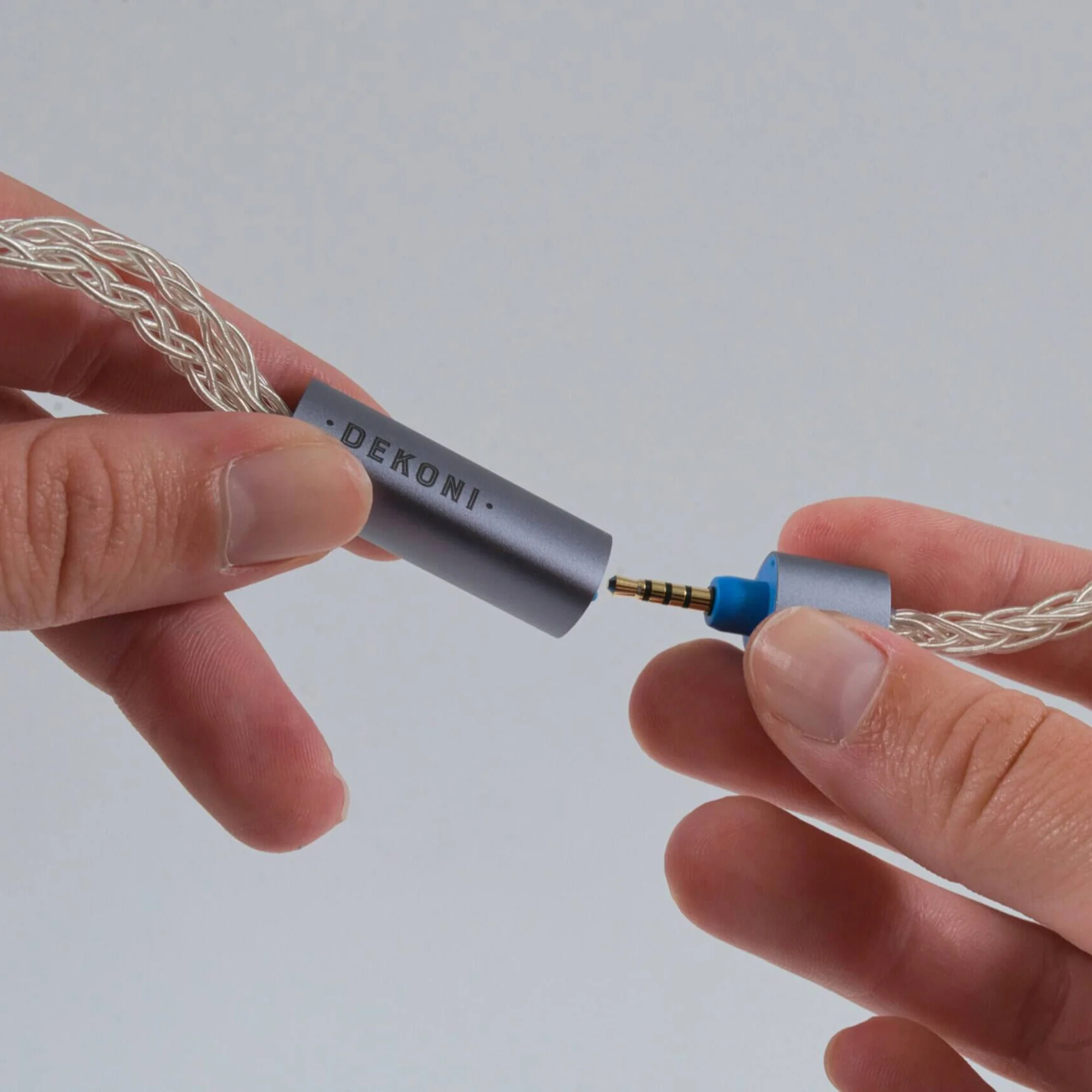 Dekoni Audio Ensemble Postsplit Silver Braided Headphone Connectors - Image 4