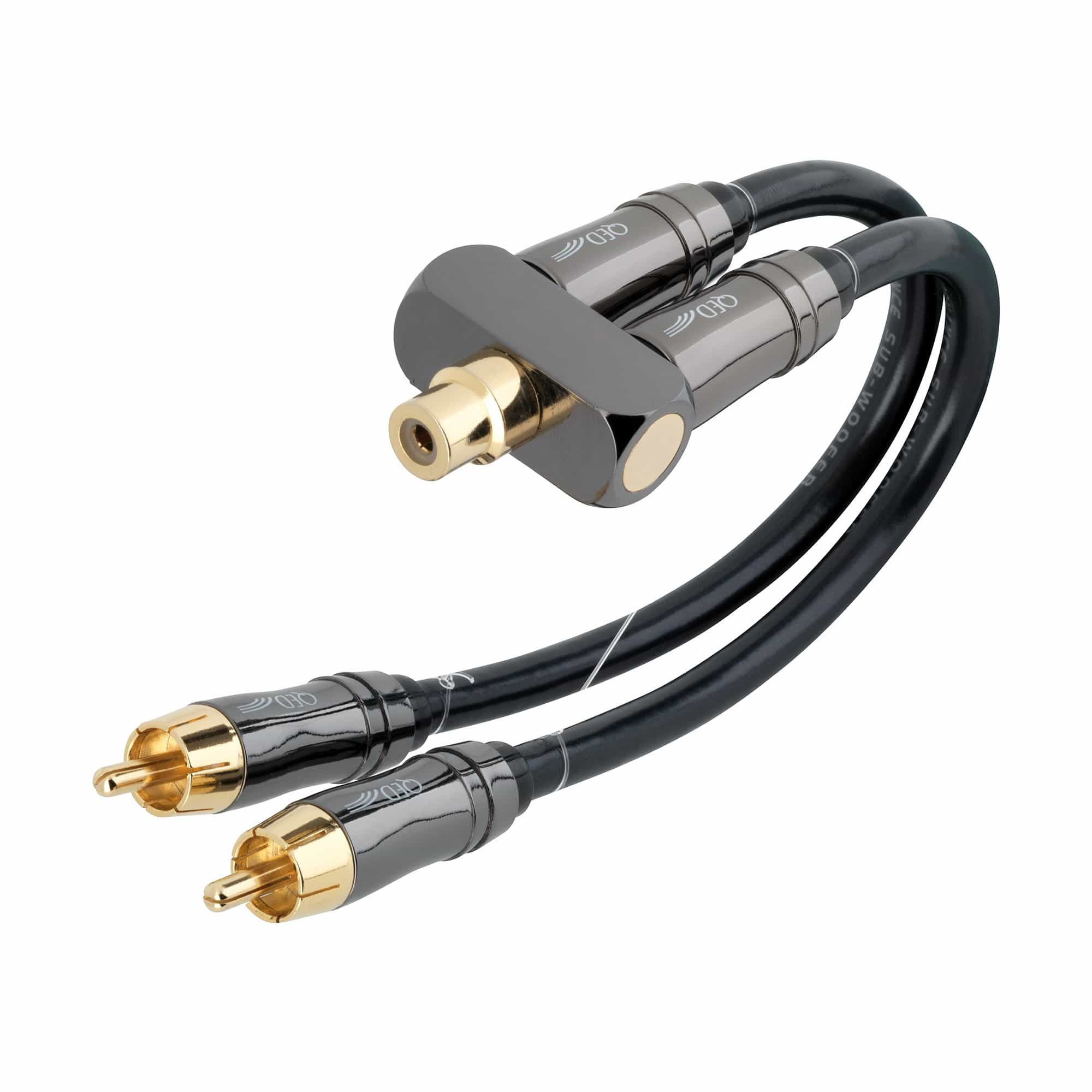 QED Performance Subwoofer Y Adapter F/RCA to Dual M/RCA Each - Image 2